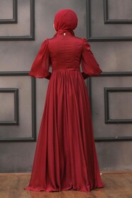  Luxury Claret Red Modest Prom Dress 22101BR - 4