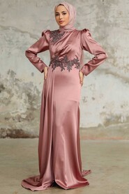  Luxury Copper Hijab Evening Dress 22830BKR - 1