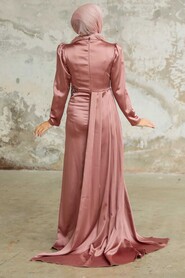  Luxury Copper Hijab Evening Dress 22830BKR - 4