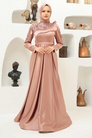  Luxury Dusty Rose Islamic Dress 22351GK - 3