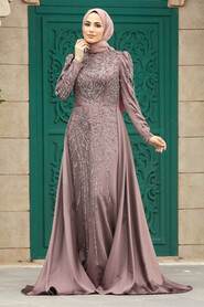  Luxury Dusty Rose Muslim Bridal Dress 42081GK - 1