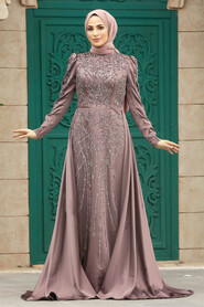 Luxury Dusty Rose Muslim Bridal Dress 42081GK - 2
