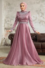  Luxury Dusty Rose Muslim Evening Gown 3774GK - 2