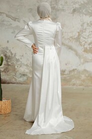  Luxury Ecru Hijab Evening Dress 22830E - 4