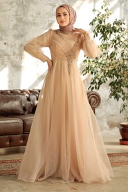  Luxury Gold Hijab Dress 22551GOLD - 1