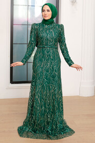  Luxury Green Muslim Fashion Wedding Dress 22633Y - 1