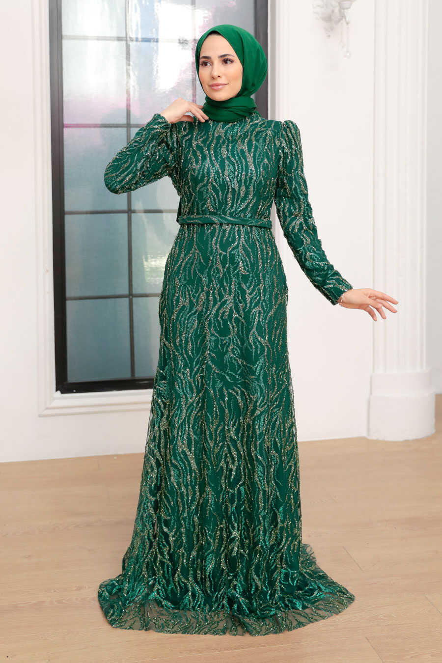 expensive green dress Green One-Shoulder Evening Midi Dress