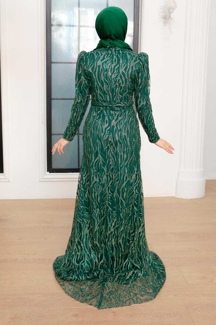 Luxury Green Muslim Fashion Wedding Dress 22633Y - Neva-style.com