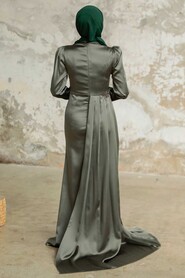  Luxury Khaki Hijab Evening Dress 22830HK - 4