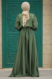  Luxury Khaki Modest Islamic Clothing Wedding Dress 39192HK - 3