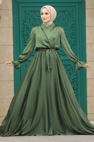  Luxury Khaki Modest Islamic Clothing Wedding Dress 39192HK - 1
