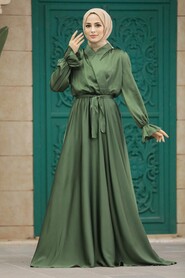  Luxury Khaki Modest Islamic Clothing Wedding Dress 39192HK - 2