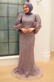  Luxury Lila Hijab Prom Dress 8321LILA - 2