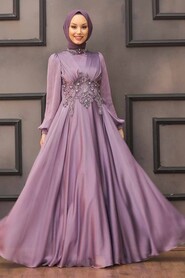  Luxury Lila Islamic Clothing Evening Dress 22150LILA - 1
