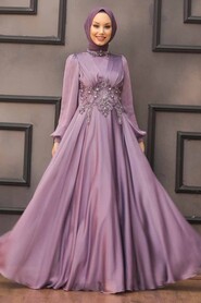  Luxury Lila Islamic Clothing Evening Dress 22150LILA - 2