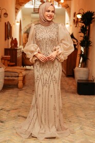  Luxury Mink Hijab Hijab Prom Dress 8321V - 4