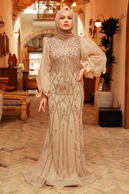  Luxury Mink Hijab Hijab Prom Dress 8321V - 3