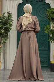  Luxury Mink Modest Islamic Clothing Wedding Dress 39192V - 3