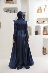  Luxury Navy Blue Islamic Dress 22351L - 3
