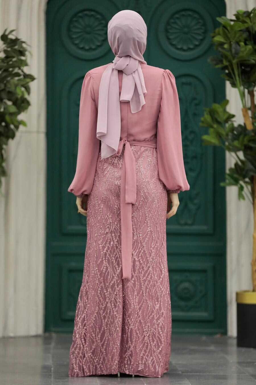 Neva Style - Luxury Powder Pink Islamic Clothing Evening Gown 22213PD