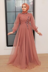  Luxury Terra Cotta Hijab Dress 22551KRMT - 1