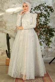  Luxury White Muslim Wedding Dress 22780B - 2