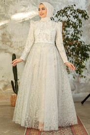  Luxury White Muslim Wedding Dress 22780B - 1