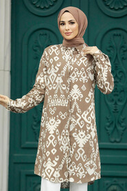 Neva Style - Mink Hijab For Women Tunic 11627V - Thumbnail