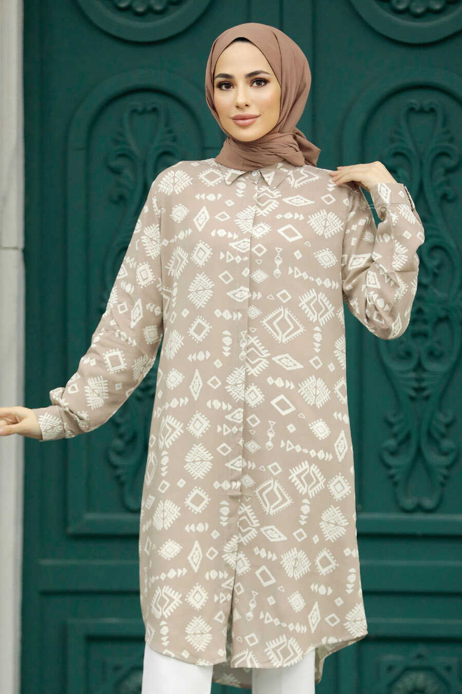 Neva Style - Mink Hijab For Women Tunic 11632V