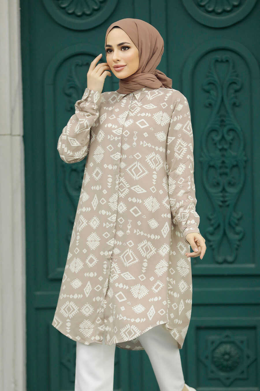 Neva Style - Mink Hijab For Women Tunic 11632V
