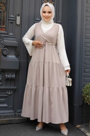  Mink Hijab Gilet Dress 577V - 2