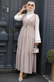  Mink Hijab Gilet Dress 577V - 1