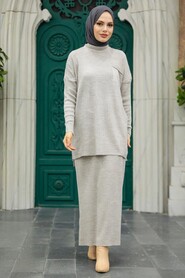  Mink Hijab Knitwear Suit Dress 34021V - 2