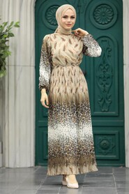  Mink Hijab Maxi Dress 3889V - 1