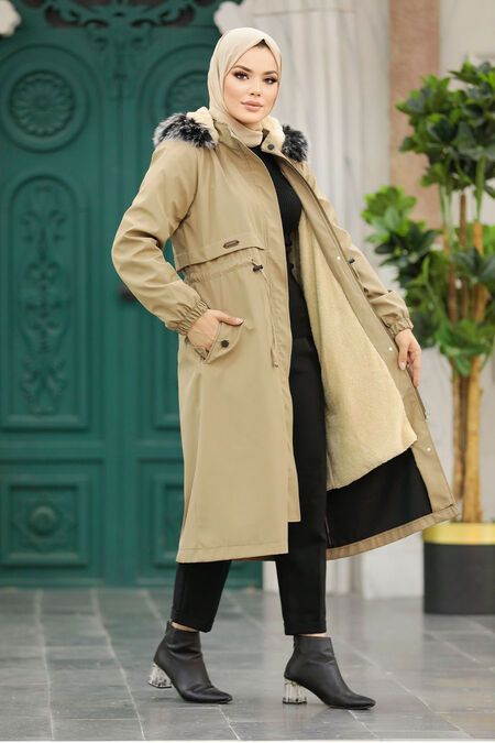  Mink Hijab Parka Coat 60651V - NEVA STYLE