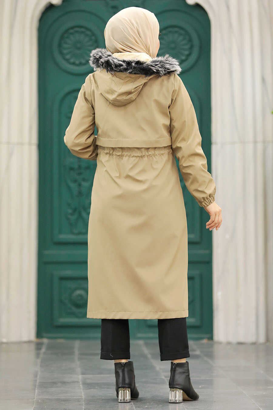 Neva Style - Mink Hijab Parka Coat 60651V