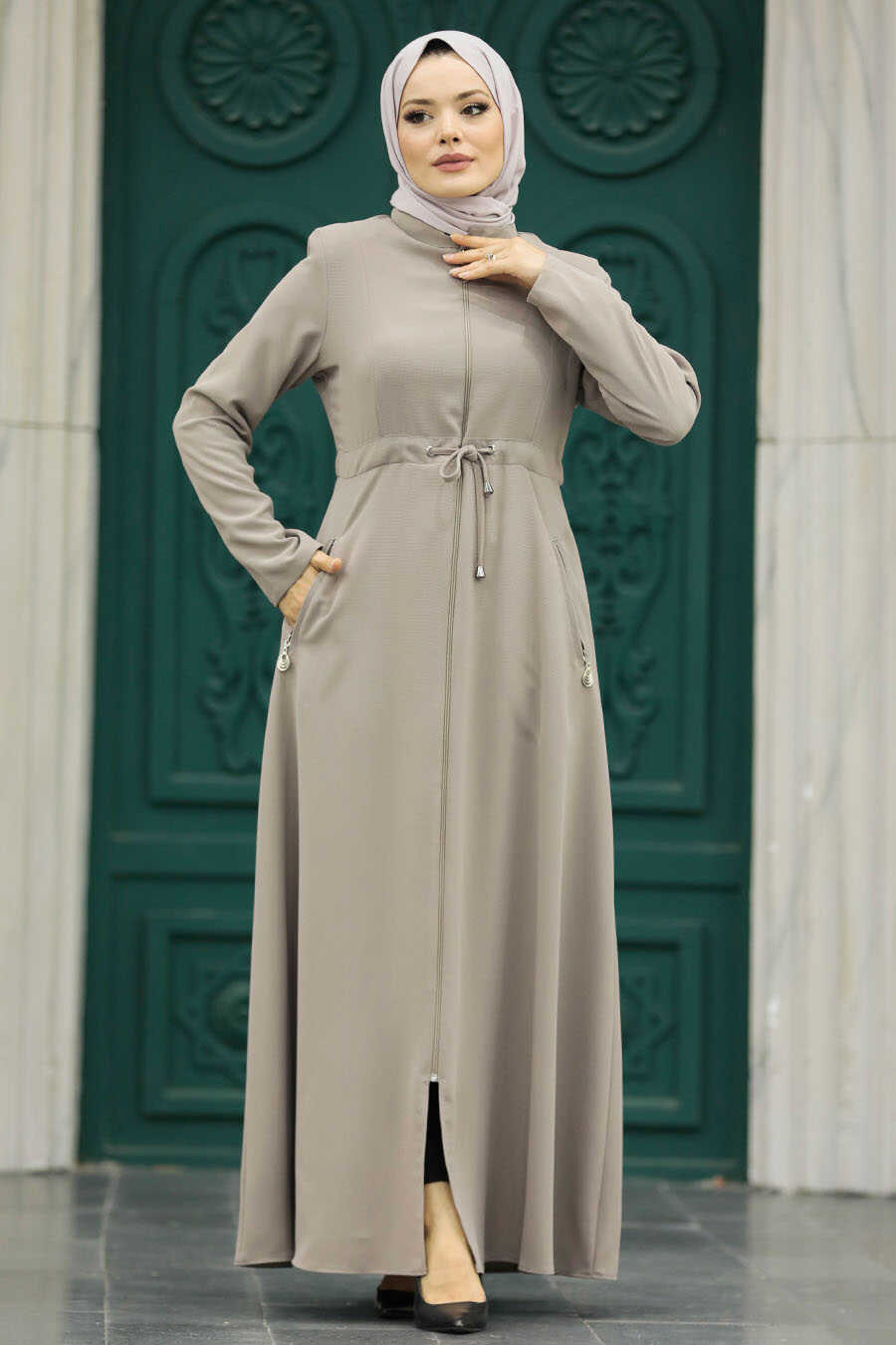 Neva Style - Mink Hijab Turkish Abaya 60125V