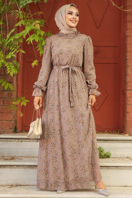  Mink Hijab Turkish Dress 29712V - NEVA STYLE