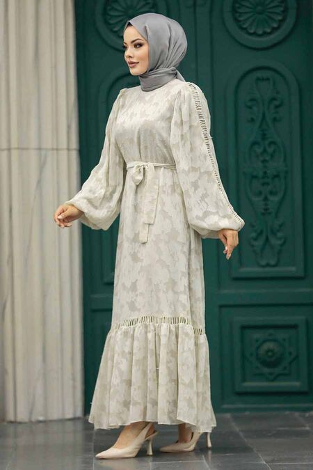  Mink Islamic Clothing Dress 13541V - NEVA STYLE