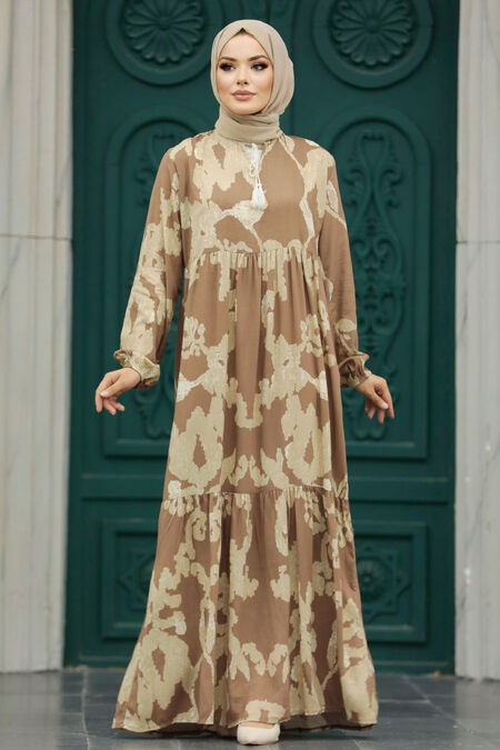  Mink Islamic Clothing Dress 6194V - NEVA STYLE