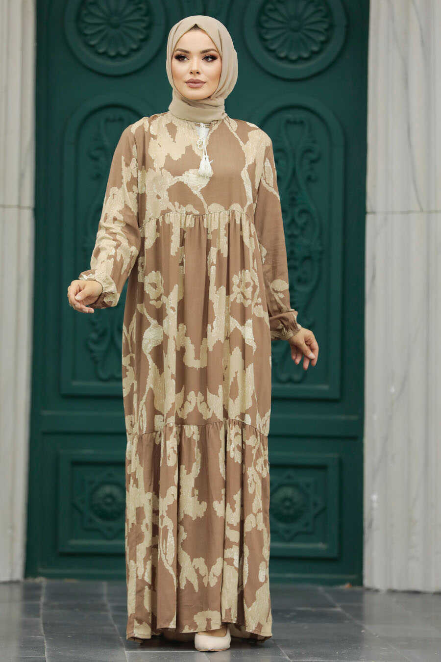 Neva Style - Mink Islamic Clothing Dress 6194V