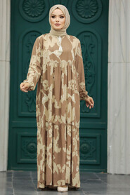 Neva Style - Mink Islamic Clothing Dress 6194V - Thumbnail