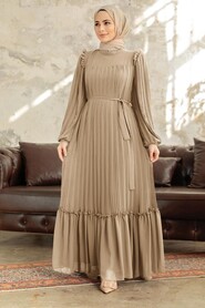  Mink Long Dress for Muslim Ladies 3958V - NEVA STYLE