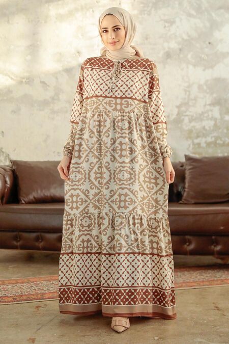  Mink Muslim Long Dress Style 17511V - NEVA STYLE