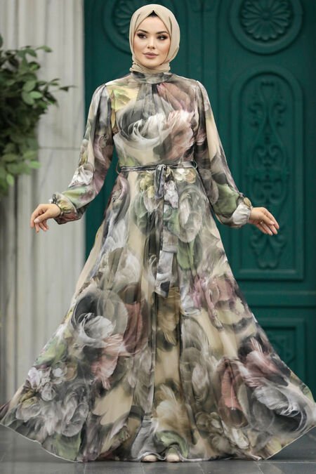  Mink Muslim Long Dress Style 30058V - NEVA STYLE