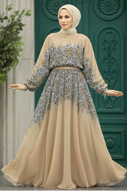  Mink Muslim Long Dress Style 39821V - 1