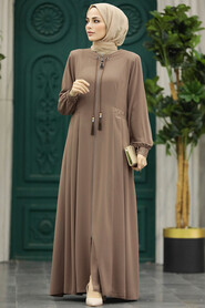  Mink Muslim Turkish Abaya 45271V - 2