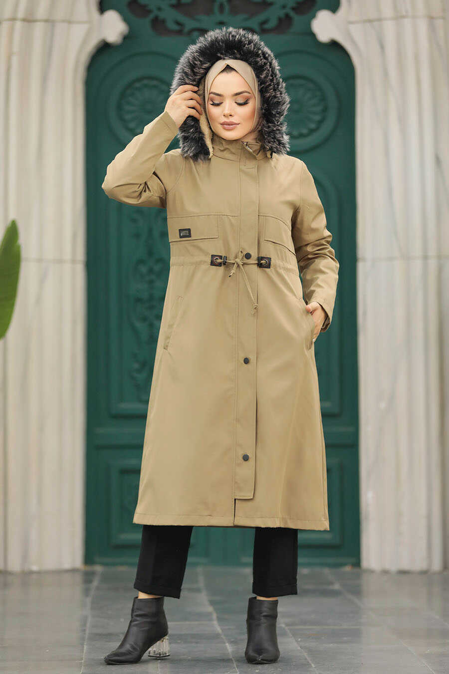 Neva Style - Mink Plus Size Parka Coat 60652V