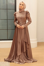  Mink Turkish Hijab Prom Dress 3401V - 1