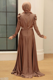  Mink Turkish Hijab Prom Dress 3401V - 2